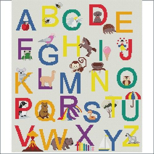 Alphabet Sampler counted cross stitch kit by Mamie Design Studio